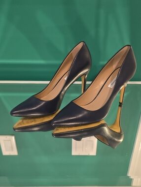 Saks Fifth Avenue Navy Pointed-Toe Stiletto Pumps, Size 8